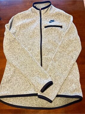 Nike Heathered Gray Full-Zip Fleece Jacket